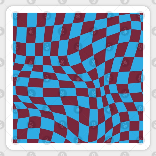 West Ham Distorted Checkered Pattern Sticker by Footscore